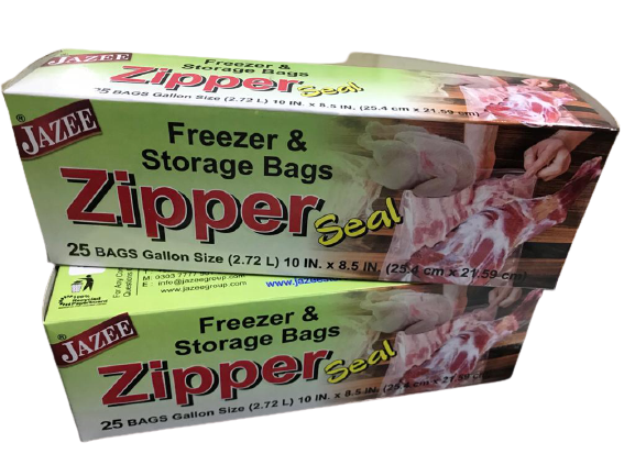 Zipper Seal Freezer & Storage Bags Medium 25 Bags